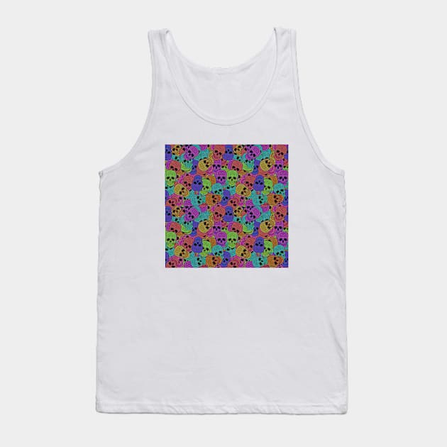 Striped Skull Pattern Tank Top by Woah_Jonny